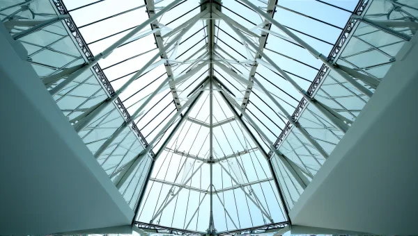 Geometric Black And White Glass Ceiling View
