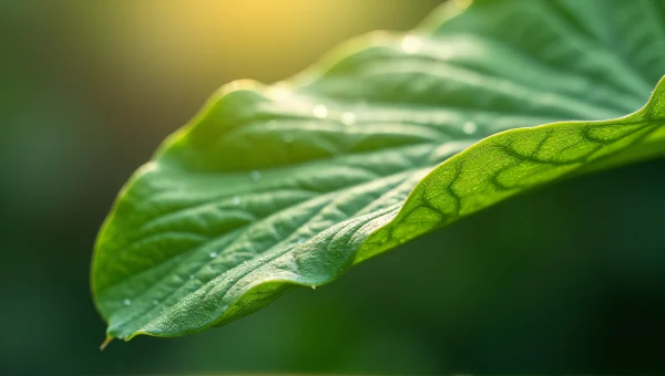 Glistening Leaf Surfaces Macro Study in Natural Light