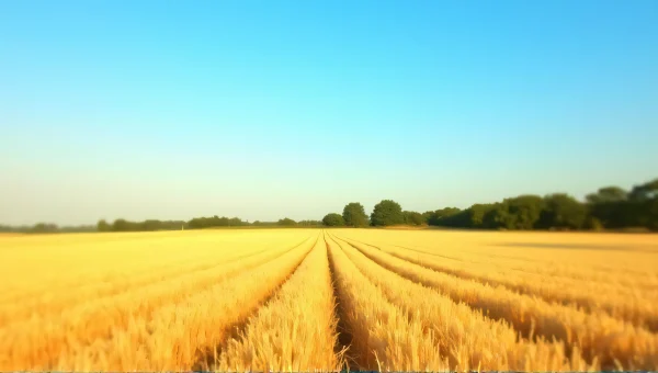 Golden Hay Field Under Clear Blue Sky