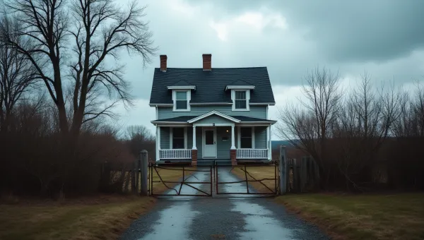 Gray House Under Overcast Sky with Leafless Trees