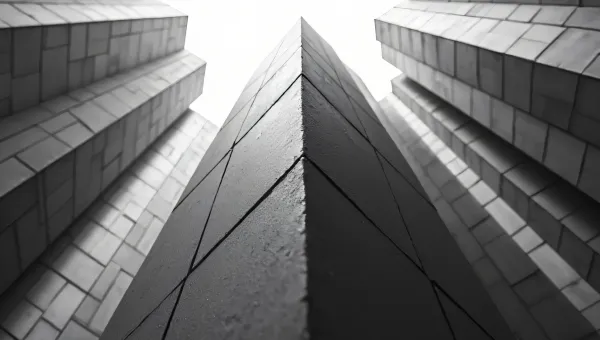 Grayscale Low-Angle Building Block Photography