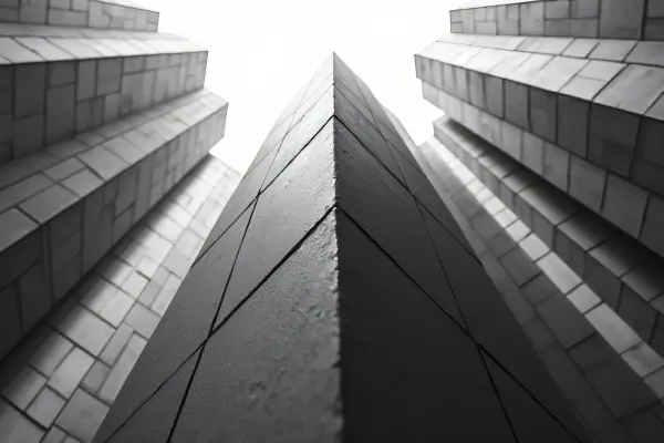 Grayscale Low-Angle Building Block Photography
