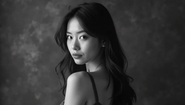 Grayscale Woman Portrait Side Glance