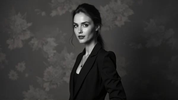 Grayscale Woman In Tailored Suit Jacket Portrait