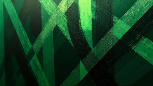 Green Black Geometric Shapes Abstract Composition