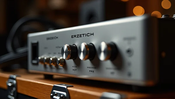 Grey Erzetich Amplifier Close-Up With Chrome Knobs