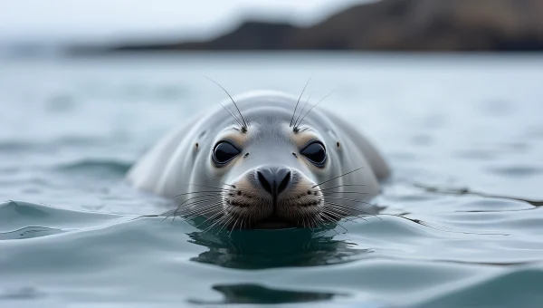 Grey Seal Close-Up In Coastal Water