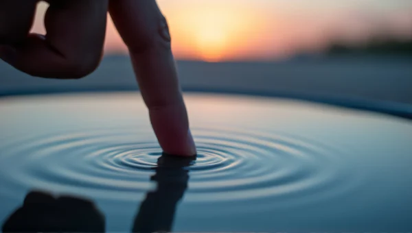Hand Fingertip Touching Water Pool Reflection