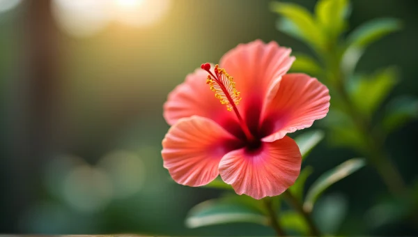 Hibiscus Blossom Macro image With Soft Bokeh