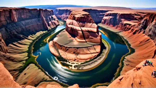 Horseshoe Bend Aerial View with River Reflections