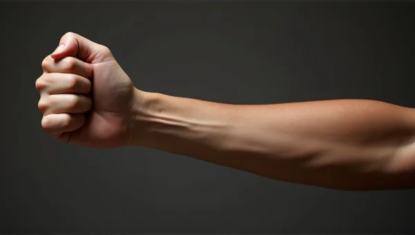 Human Arm Clenching Fist Close-Up Studio Shot