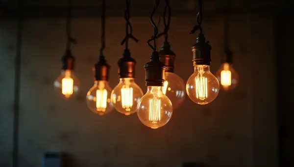 Incandescent Light Bulbs Cluster Glow Industrial Decor