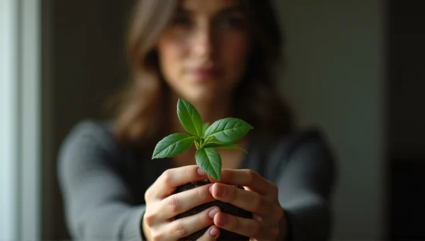 Indoor Plant Care Person Holding Leafed Plant