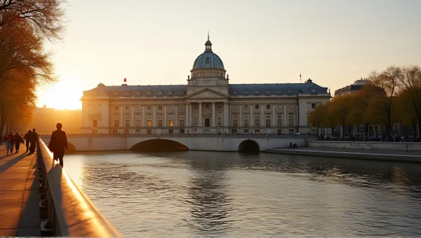 Institut de France Facade Reflections At Golden Hour