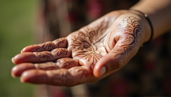 Intricate Mehndi Tattoo On Female Hand Close-Up