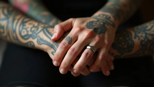 Intricate Tattoo Sleeves on Intertwined Hands