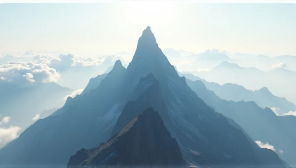 Jagged Mountain Peak Above Cloud Valleys