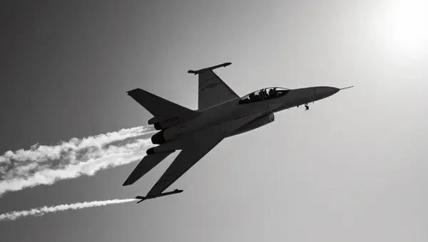 Jet in Flight with Motion Blur and Contrails