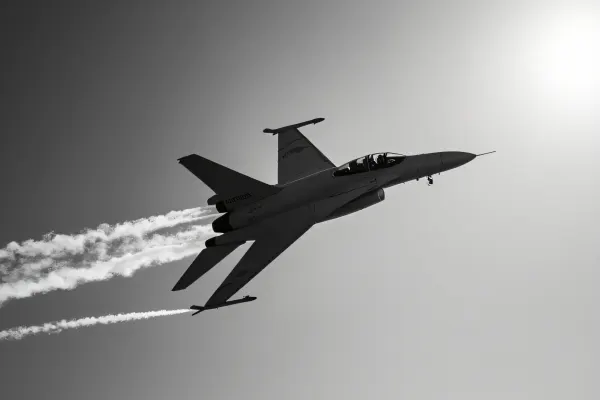 Jet in Flight with Motion Blur and Contrails