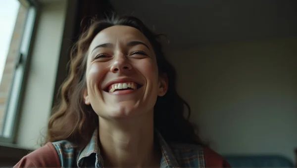 Laughing Woman Portrait in Urban Setting