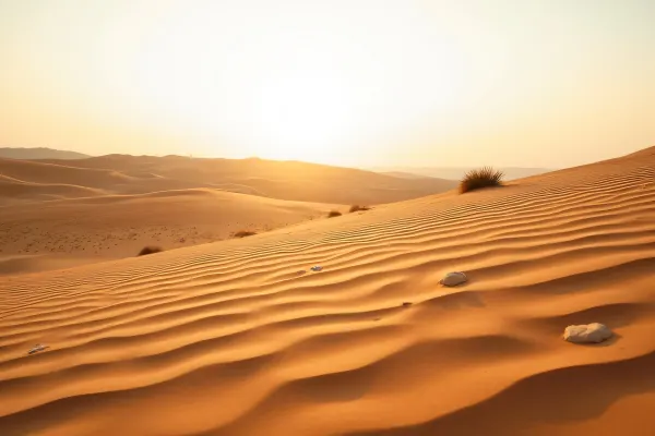 Layered Brown Sand Formation Under Soft Sunlight