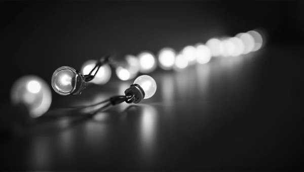 LED Lights Diagonal Arrangement Grayscale Bokeh