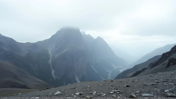 Lone Gray Mountain Under Overcast Sky Landscape