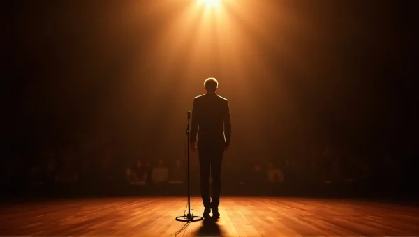 Lone Performer On Stage Under Spotlight