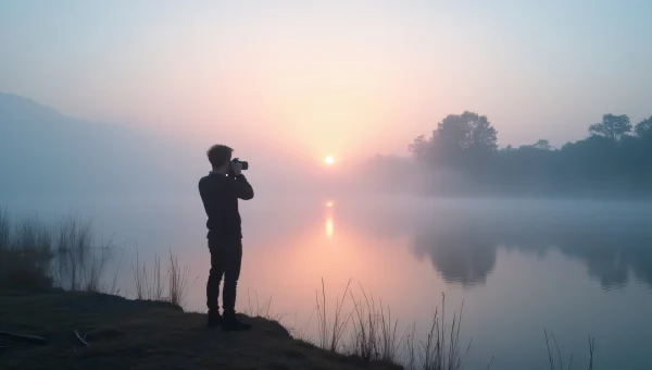 Lone photographer Taking Pictures at Dawn