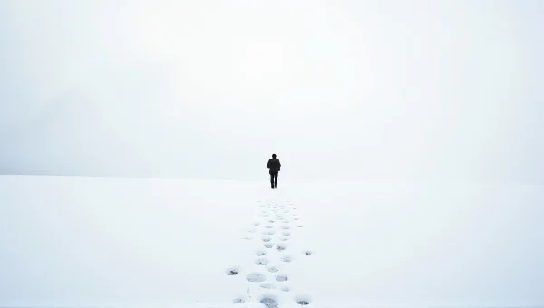 Lone Walker in Snowy Field at Midday