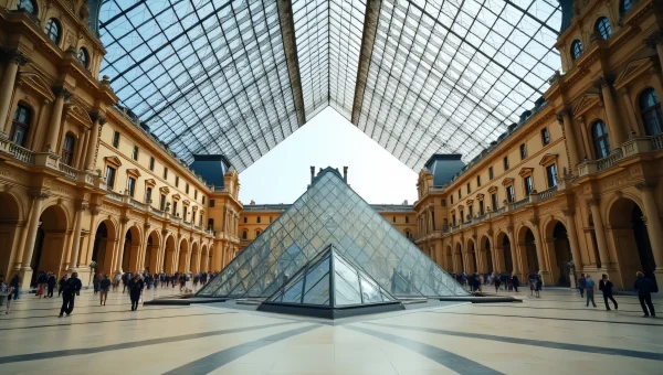 Louvre Museum Interior Glass Pyramid Atrium View