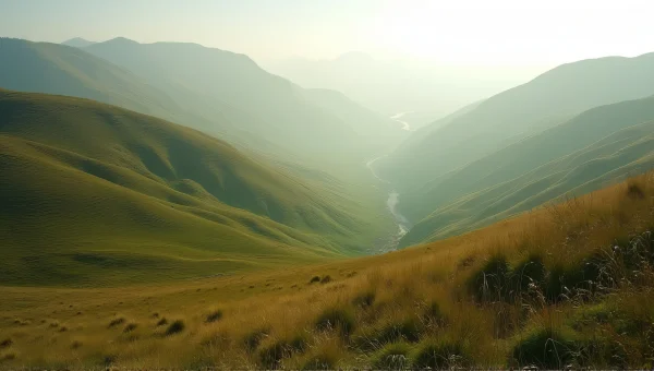 Lush Ridgelines in Misty Light