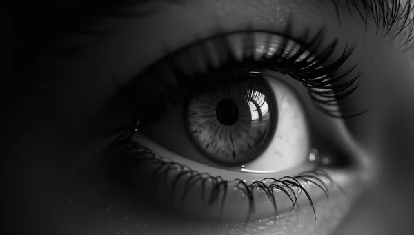 Macro Close-Up Grayscale Eye image
