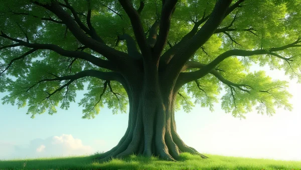 Majestic Green Tree with Canopy and Dappled Light