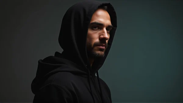 Man in Black Hoodie Portrait with Soft Lighting
