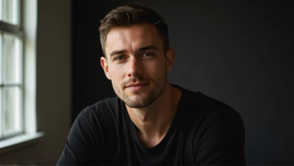 Man in Black Shirt Portrait Natural Light View