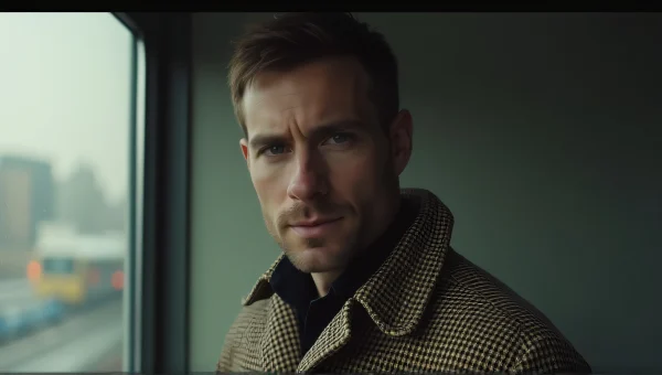 Man In Checkered Coat Portrait Urban Setting