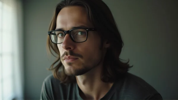 Man With Glasses and Long Hair Portrait