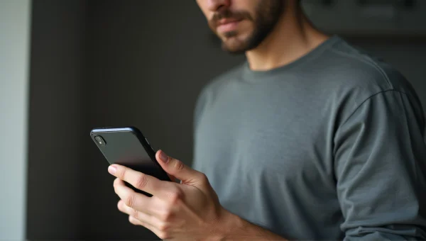 Man Holding Smartphone Indoor Soft Lighting