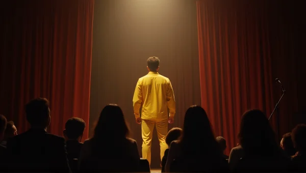 Man Performing Under Spotlight In Yellow Outfit