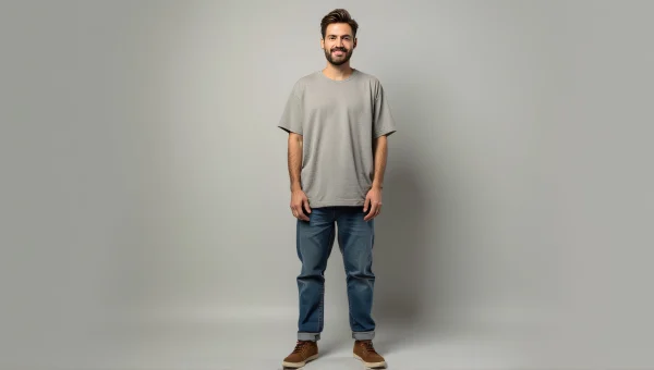 Man Portrait Standing Three-Quarter View Relaxed