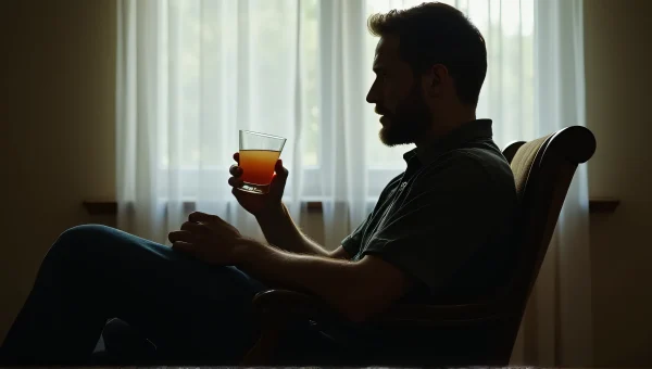 Man Relaxing with Drink in Cozy Interior