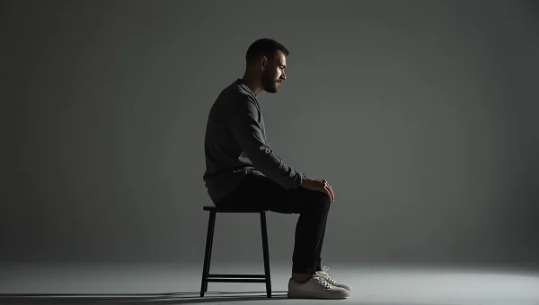Man Seated on Stool in Studio with Soft Light