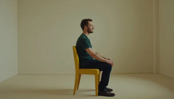 Man Sitting On Yellow Chair In Sparse Room
