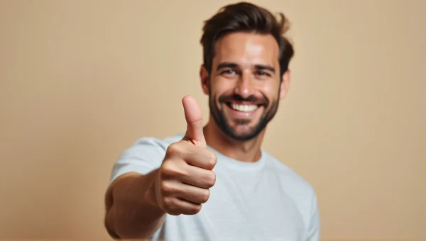 Man Thumbs-Up Portrait In Studio Setting