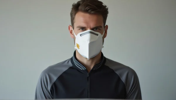 Man Wearing Protective Mask in Studio Portrait