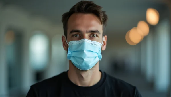 Man Wearing Surgical Face Mask Portrait