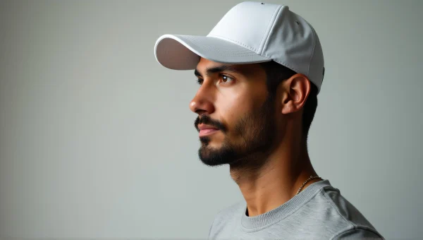 Man in White Baseball Hat Portrait Studio