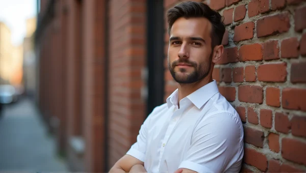 Man In White Shirt Urban Alley Portrait