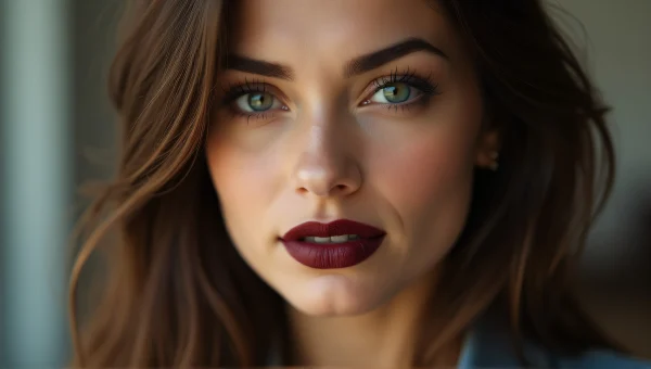 Maroon Lipstick Brown Hair Headshot image